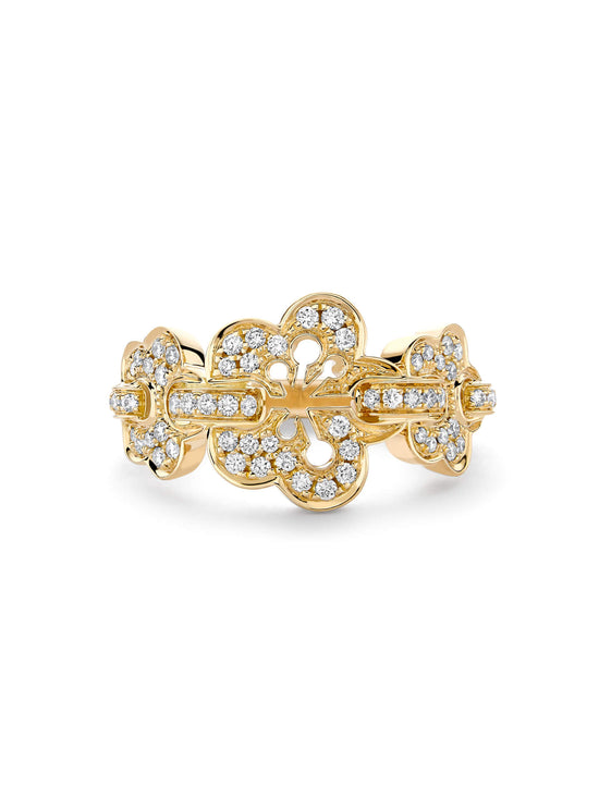 Blossom Triple Yellow Gold Diamond Ring