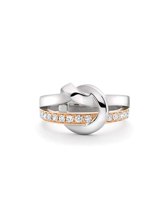 The Knot Rose and White Gold Diamond Ring