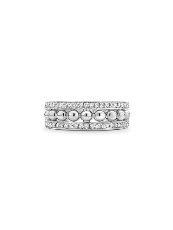 Circus White Gold Bead Diamond Ring