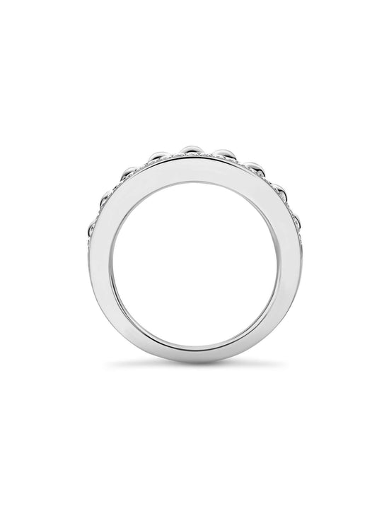 Circus White Gold Bead Diamond Ring