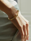 The Knot Yellow Gold Diamond Bangle