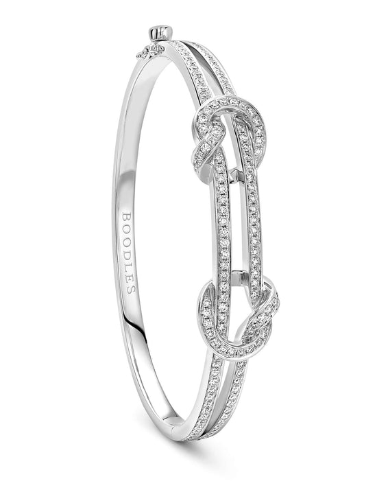 The Knot White Gold Diamond Bangle