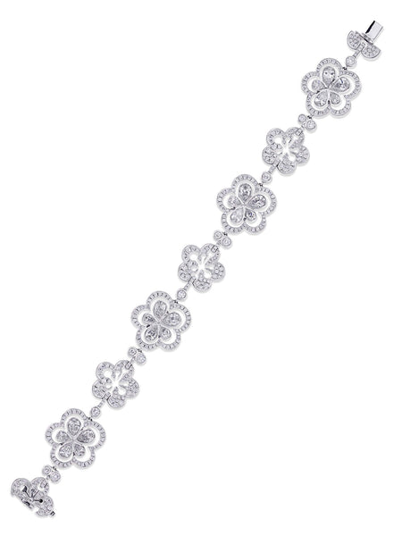 Blossom Pear Shape White Gold Diamond Bracelet