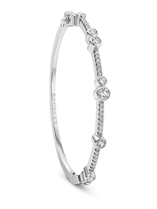 Waterfall Platinum Diamond Bangle