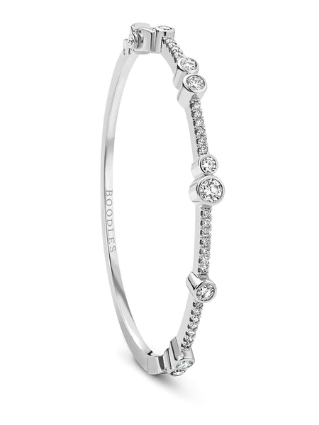 Waterfall Platinum Diamond Bangle