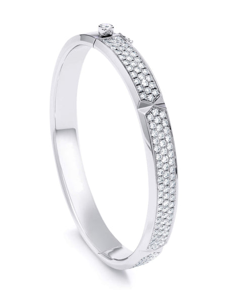 Jazz White Gold Pave Diamond Bangle