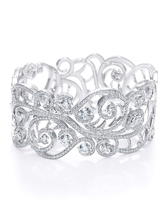 Sweet Pea Diamond Platinum Bangle