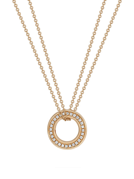 Small Roulette Rose Gold Diamond Pendant