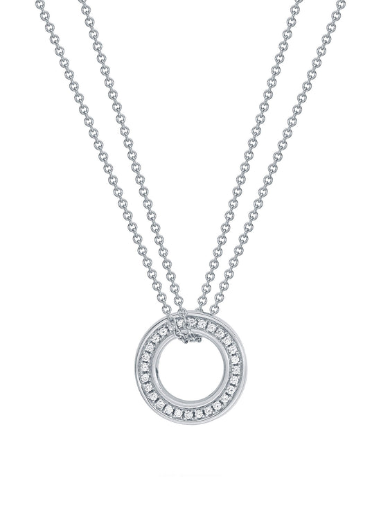 Small Roulette White Gold Diamond Pendant