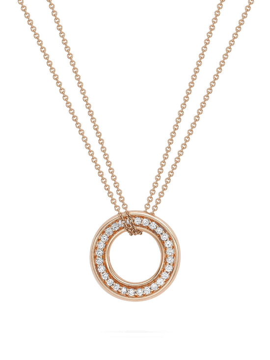 Medium Roulette Rose Gold Diamond Pendant