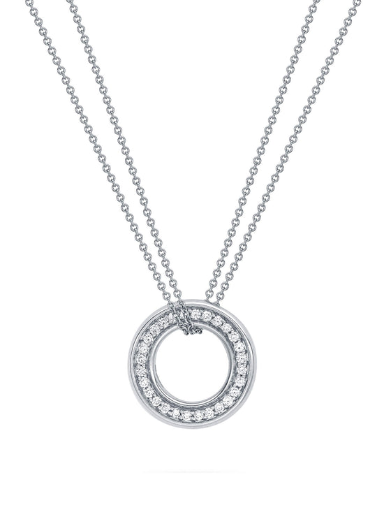 Medium Roulette White Gold Diamond Pendant