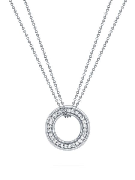 Medium Roulette White Gold Diamond Pendant