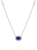 Vintage Oval Sapphire Platinum Pendant