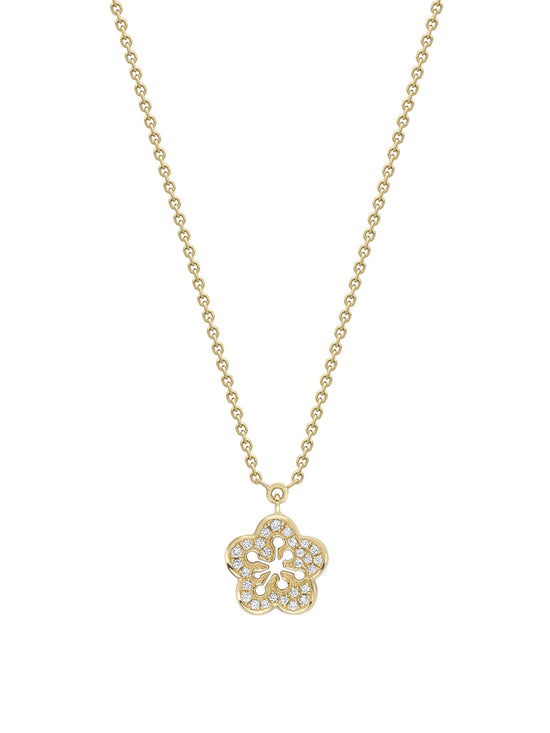 Blossom Mini Yellow Gold Diamond Pendant