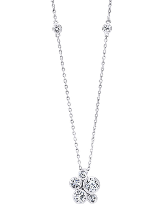 Raindance Platinum Diamond Cluster Pendant