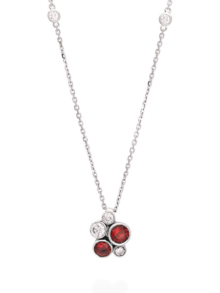 Raindance Platinum Ruby Cluster Pendant