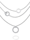 Long Roulette White Gold Diamond Necklace