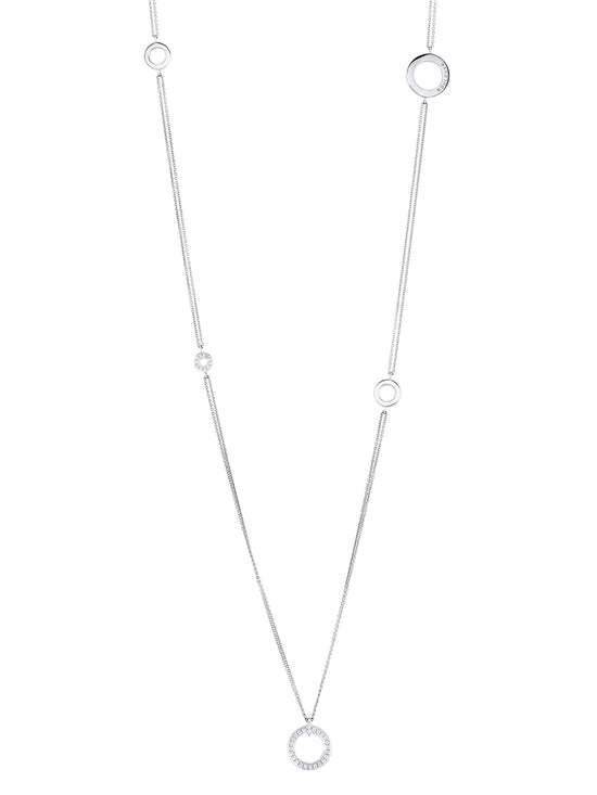 Long Mini Roulette White Gold Necklace