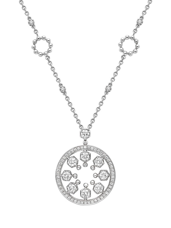 Circus Large White Gold Diamond Pendant