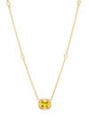 Vintage Yellow Diamond Cushion Pendant