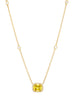 Vintage Yellow Diamond Cushion Pendant