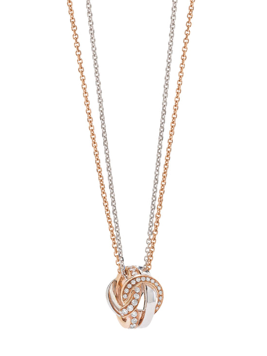 The Knot Rose and White Gold Diamond Pendant