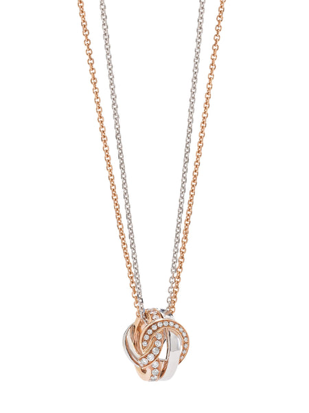 The Knot Rose and White Gold Diamond Pendant