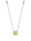 Yellow Diamond Vintage Cushion Pendant