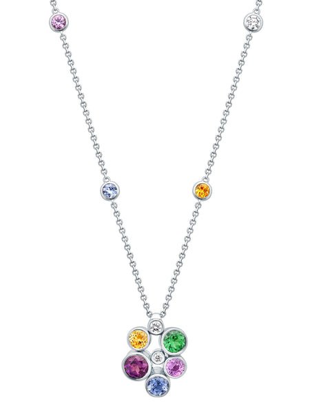 Raindance Rainbow Watercolour White Gold Pendant