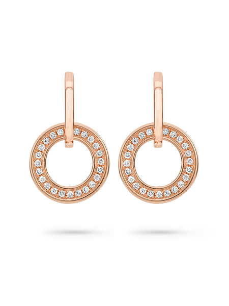 Classic Roulette Rose Gold Diamond Earrings