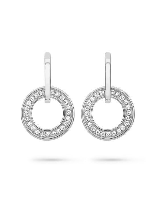 Classic Roulette White Gold Diamond Earrings