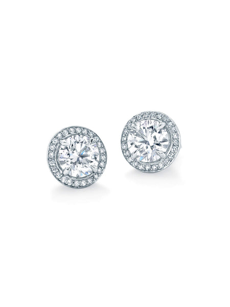 Vintage Brilliant Diamond Platinum Earrings