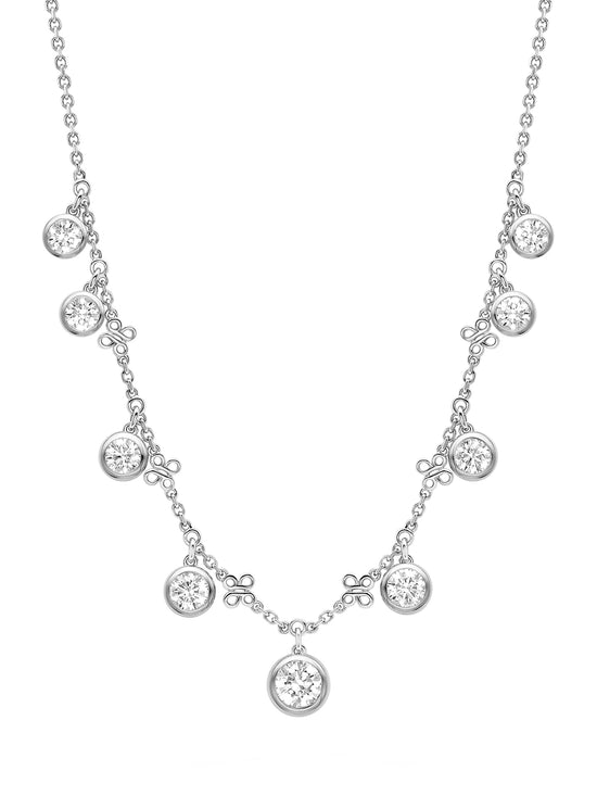 Beach Large Platinum Diamond Necklace