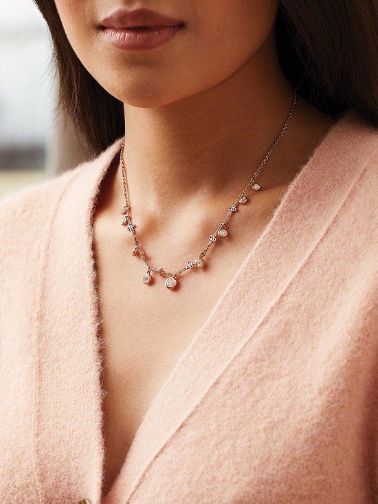 Beach Rose Gold Diamond Necklace