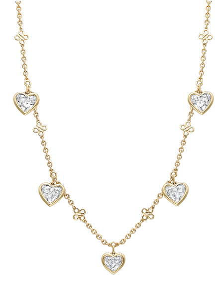 Beach Heart Diamond Yellow Gold Necklace