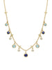 Beach Sapphire and Aquamarine Yellow Gold Necklace