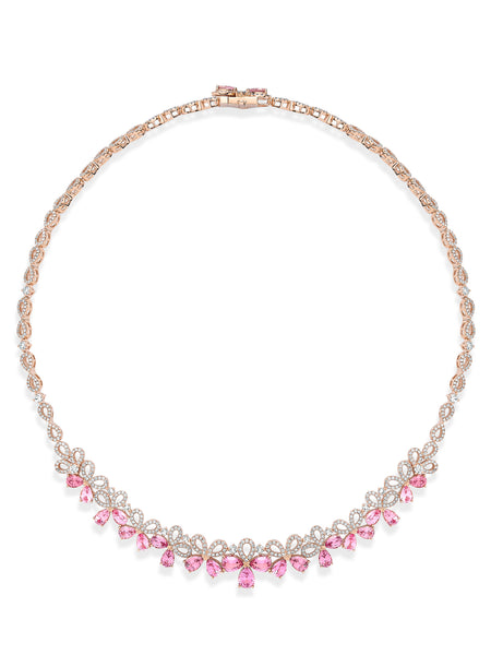 Secret Garden Spinel Diamond Rose Gold Necklace