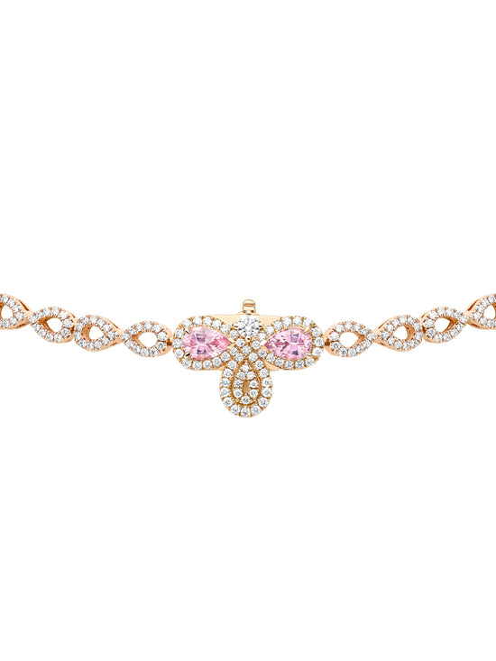 Secret Garden Spinel Diamond Rose Gold Necklace