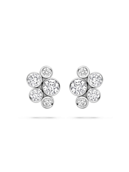 Raindance Large Cluster Diamond Stud Earrings