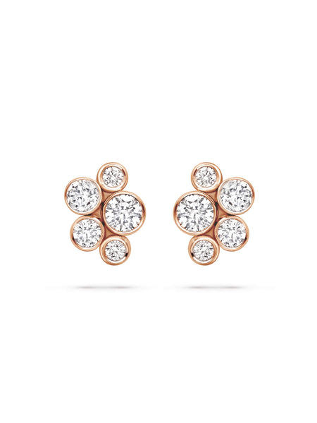 Raindance Classic Cluster Rose Gold Stud Earrings