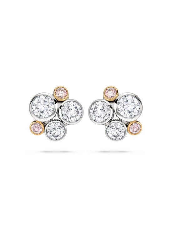 Raindance Pink Diamond Cluster Earrings