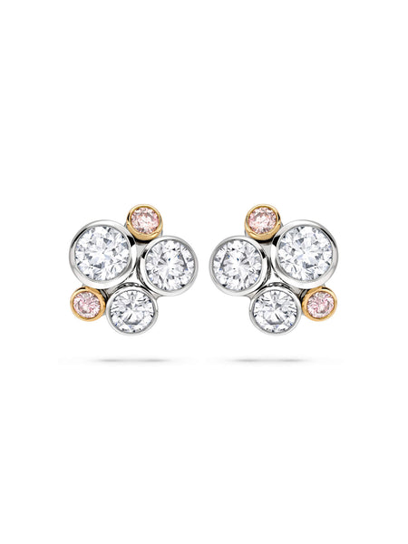 Raindance Pink Diamond Cluster Earrings