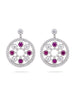 Circus White Gold Diamond and Ruby Drop Earrings