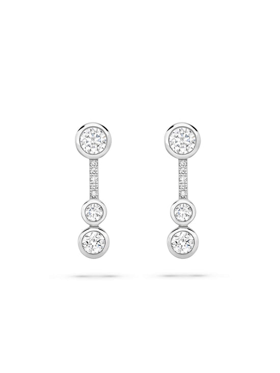 Waterfall Diamond Platinum Small Drop Earrings