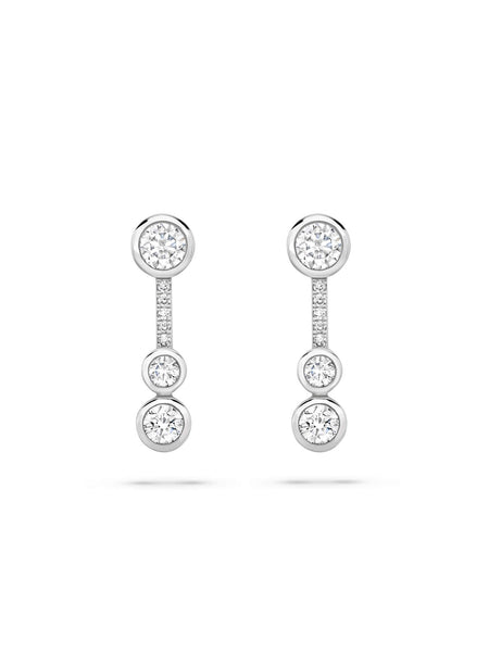 Waterfall Diamond Platinum Small Drop Earrings