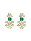 Secret Garden Fern Emerald Diamond Yellow Gold Earrings