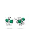 Raindance Classic Cluster Emerald Platinum Stud Earrings