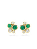 Raindance Cluster Emerald Yellow Gold Stud Earrings