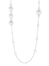 Sophie Long Open Heart Platinum Diamond Necklace