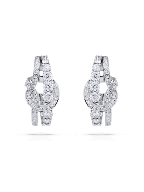 The Knot Large White Gold Diamond Earrings